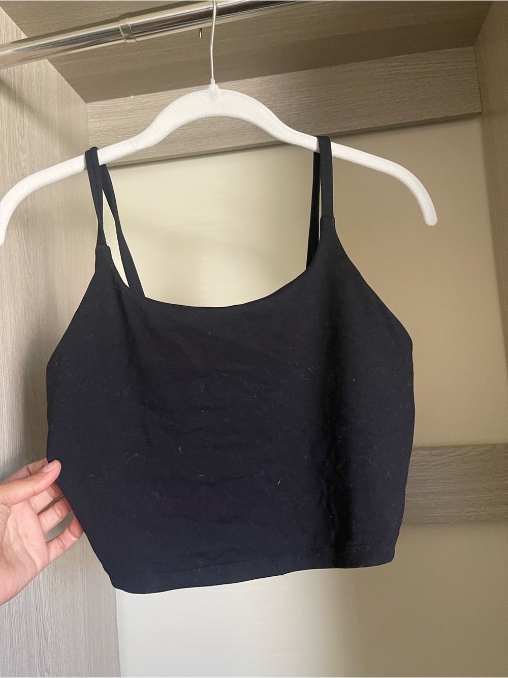 Black Women's Crop Cami Top - Classic Strappy Tank